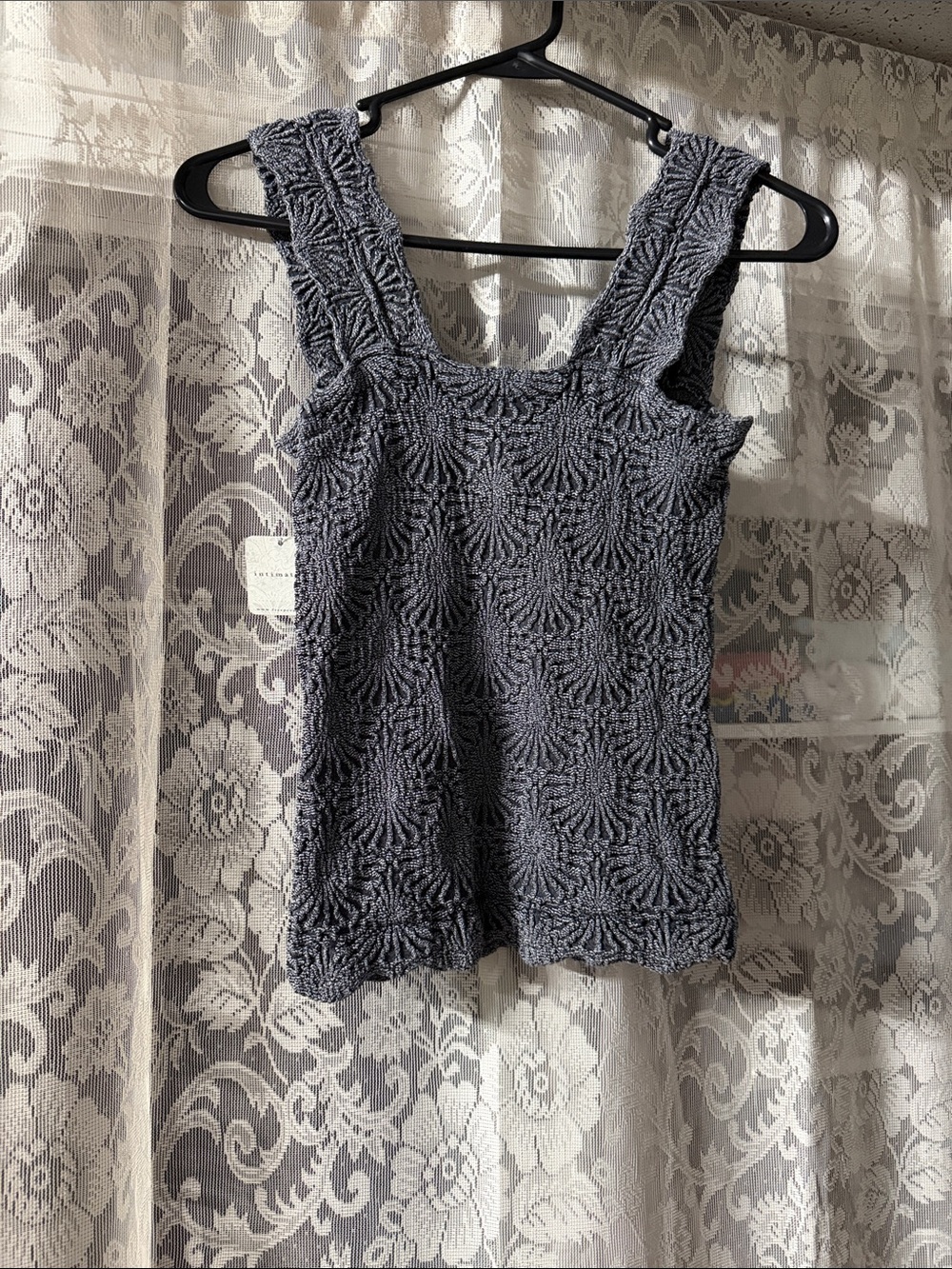 Women's Gray Textured Knit Tank Top